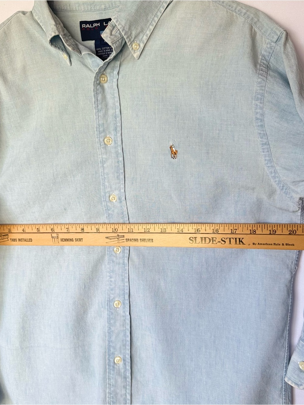 Ralph Lauren Polo Sport Women's 8 Soft Faded Chambray Oxford Shirt Vintage 90s - Picture 3 of 6